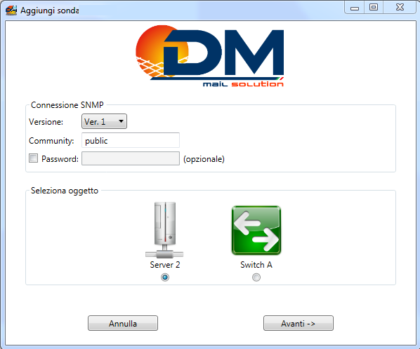 Sonda SNMP per monitoraggio traffico link